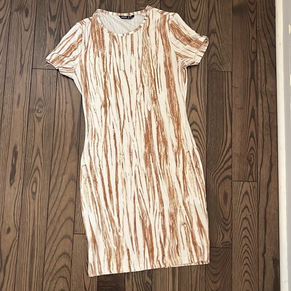 Shein summer dress! Brown/beige animal print on white! - Picture 5 of 5